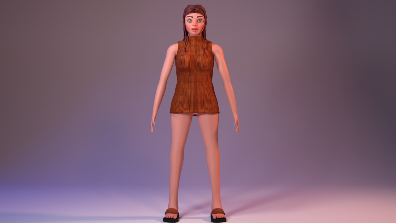 Stylized Low Poly Girl Character by zakariya el onsri