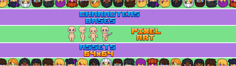 top down characters base assets pack 64x64