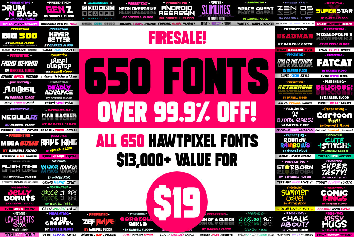Hawtpixel Font Bundle