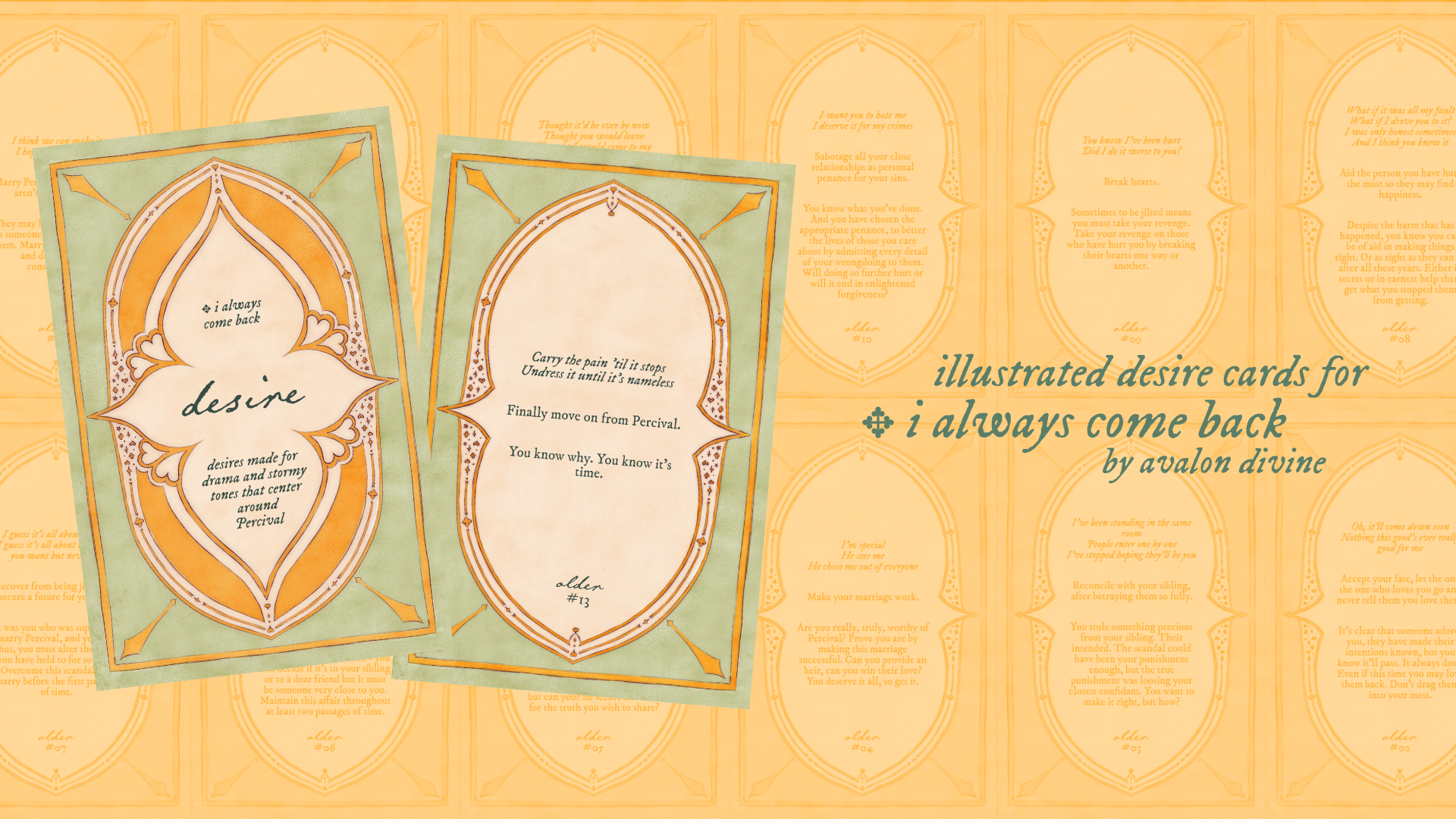 ✥ i always come back; illustrated desire cards!