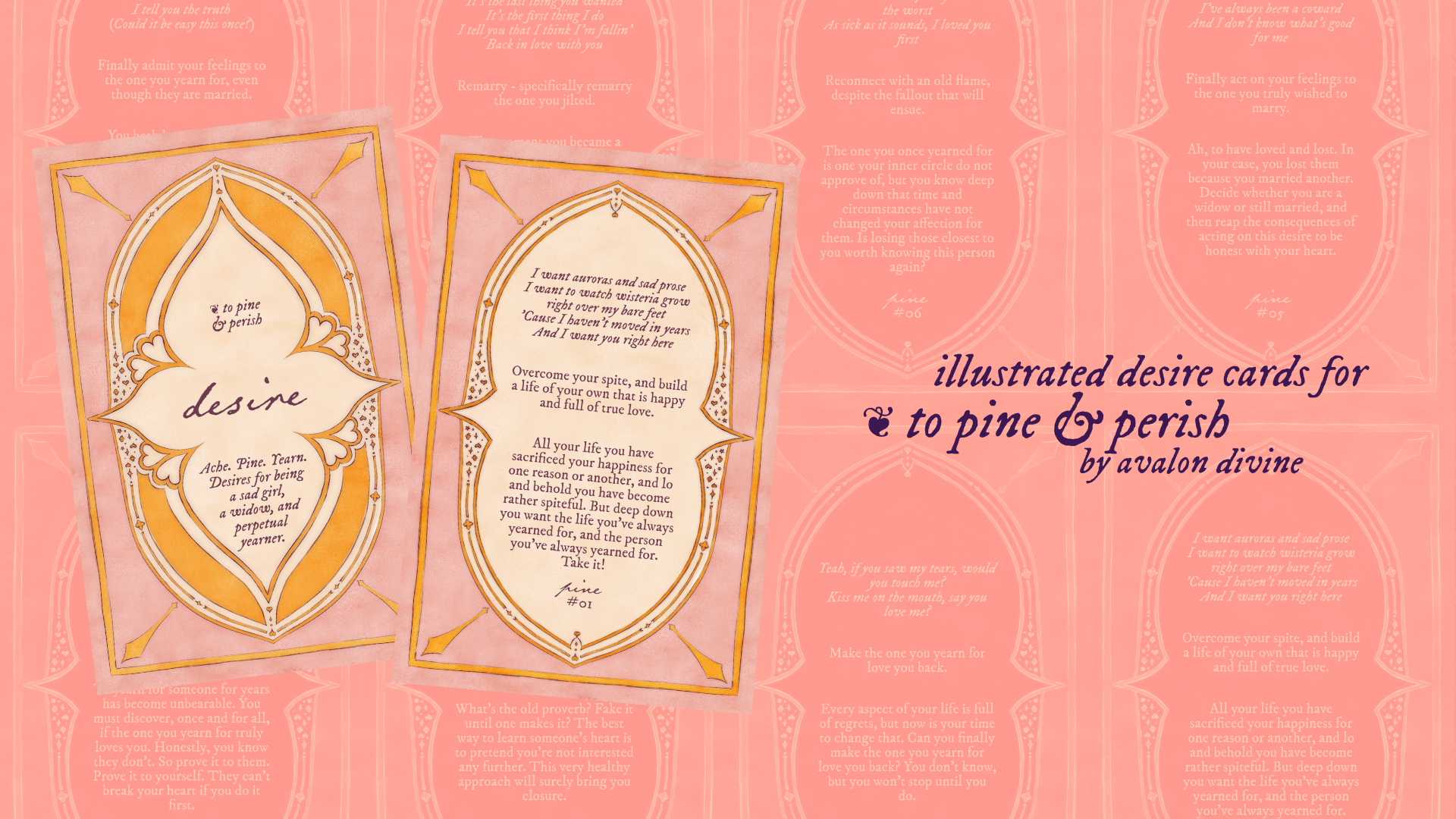❦ to pine & perish; illustrated desire cards!