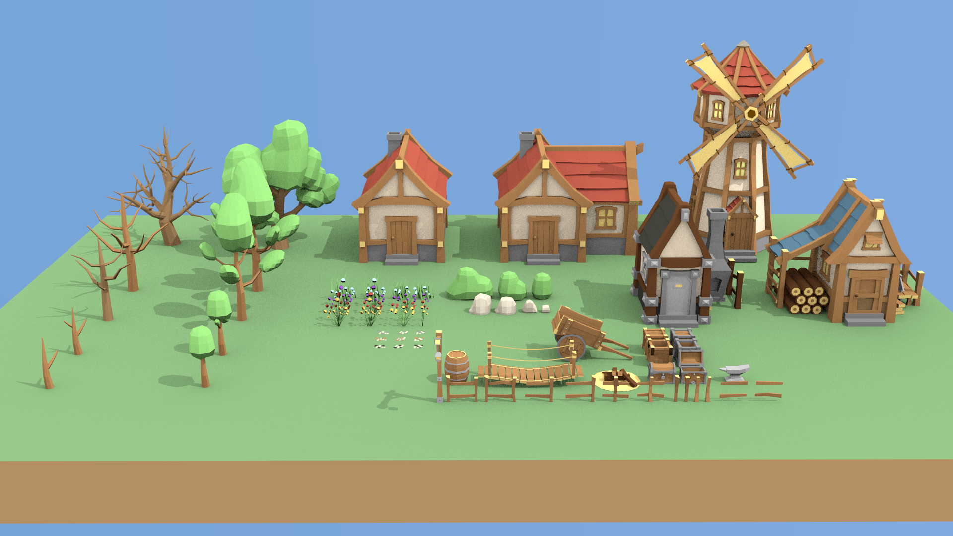 LowPoly Medieval Village StarterPack