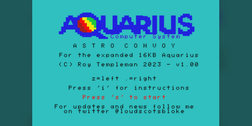 Cover image for Astro Convoy - Mattel Aquarius 16k