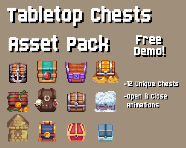 Tabletop Chests Pack 2 - Asset Pack [32x32]