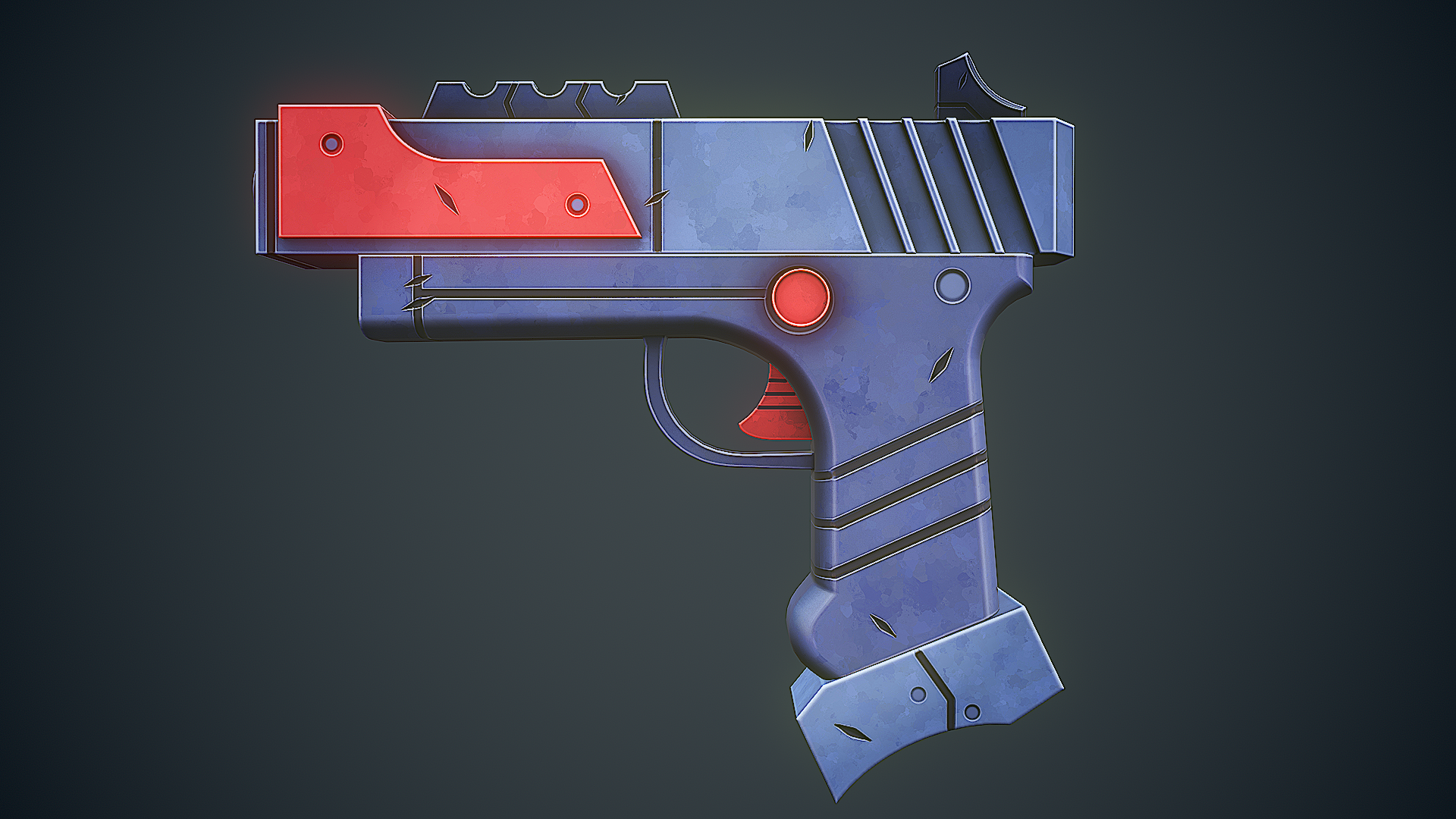 Stylized Sci Fi Pistol Low-poly 3D model
