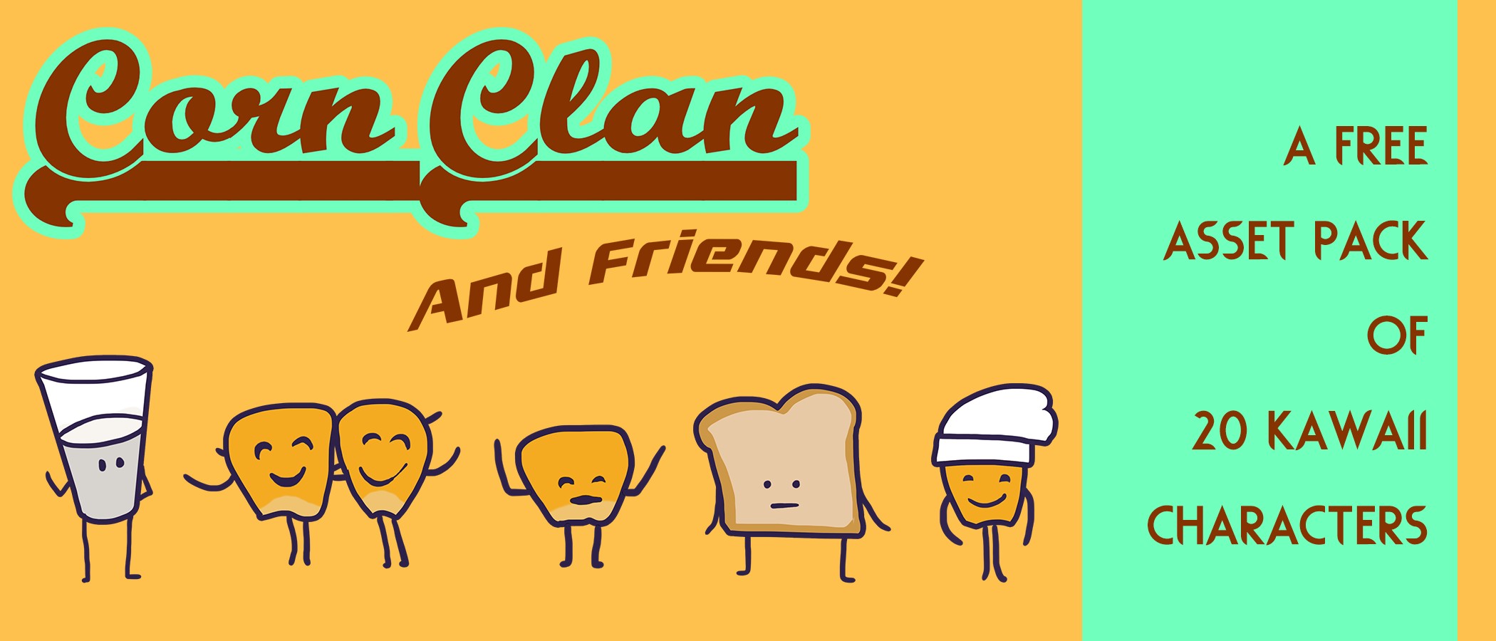 Corn Clan - 20 free kawaii characters