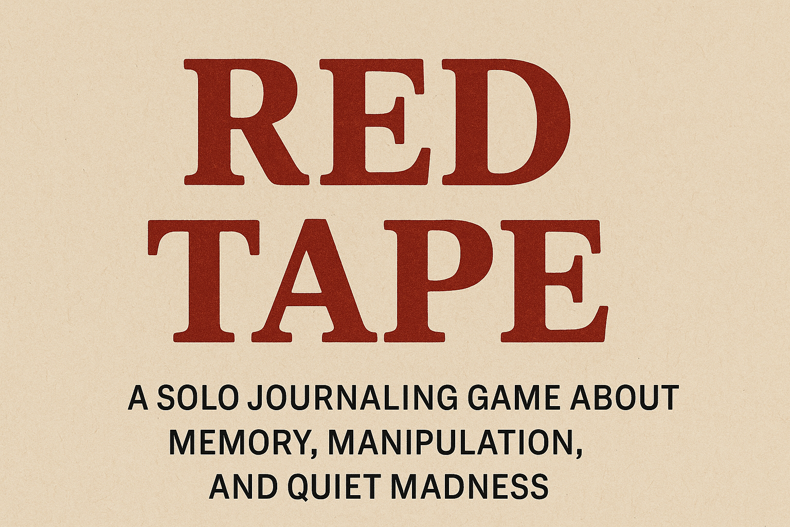 Red Tape: A Solo Journaling Game of Confession, Control, and Quiet Madness
