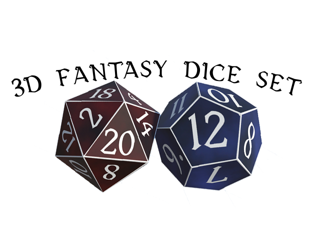 3D Fantasy Dice Set
