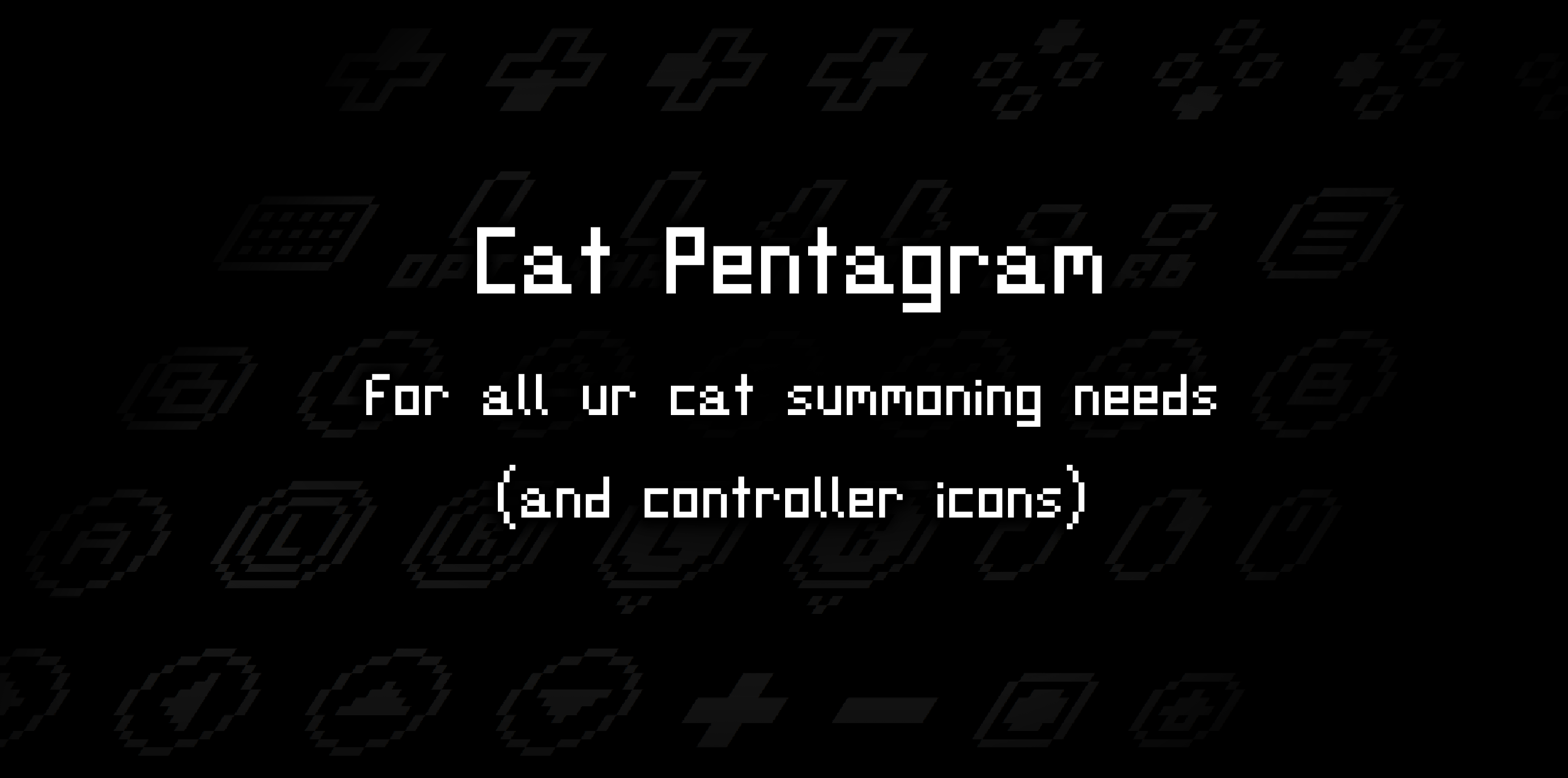 Cat Pentagram Pixel Font and Controller Icon Set