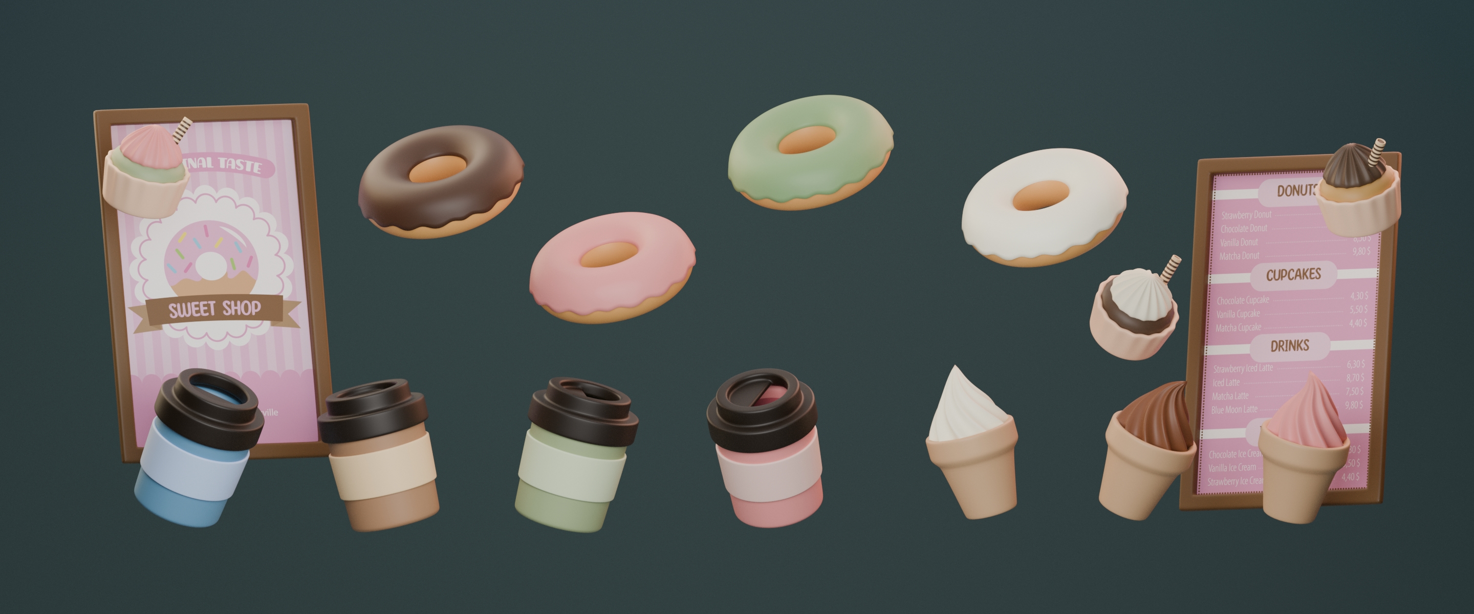 Cute Low Poly Café Assets🧁