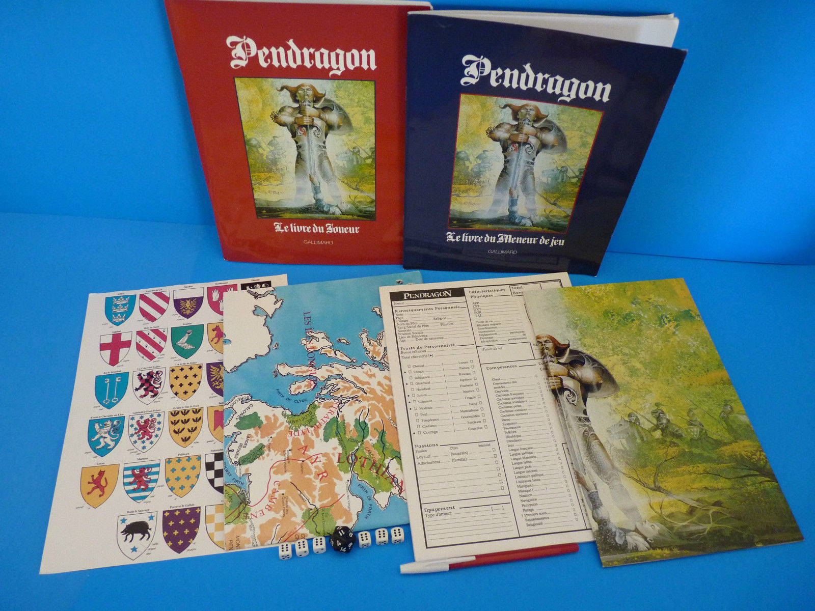 Cover image for 12 fiches de personnage pour Pendragon JdR