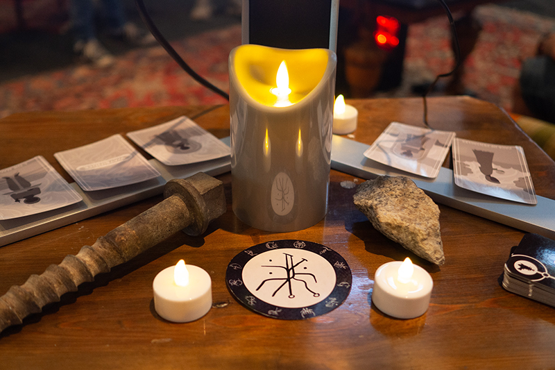 Candle shrine for "Waybinder" at Yonderplay 2019