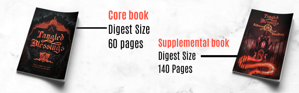 Core book is 60 pages. Supplemental book is 140.