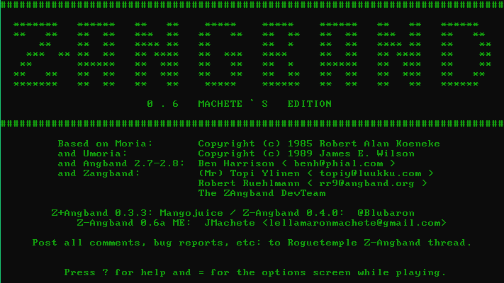 Z-Angband 0.6 Machete Edition