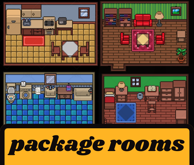 Pixel Art Dungeon Room Pack – 4 Modular 16x16 RPG Tilesets
