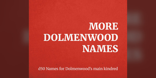 Cover image for More Dolmenwood Names