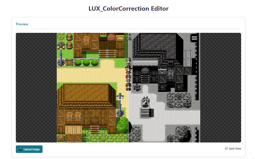 Split-view comparison shows your changes in real-time