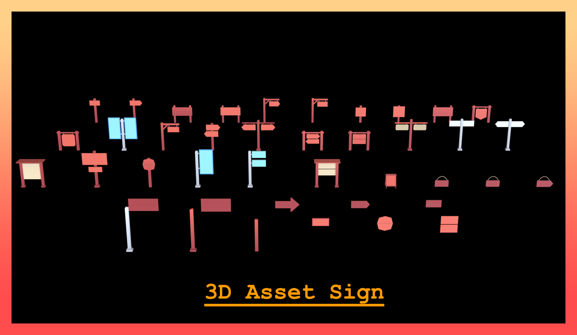 3D Sign Asset Pack by Alam Arts