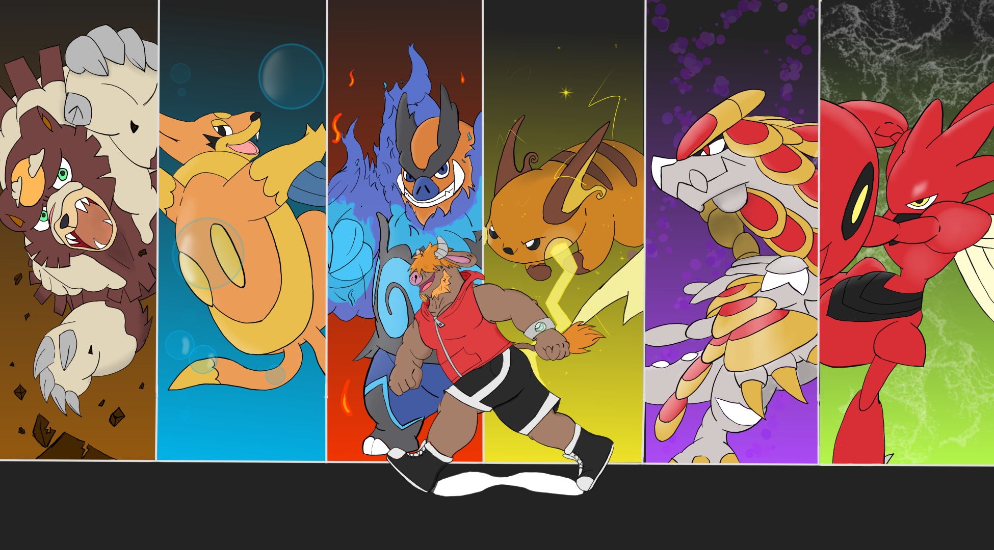 Pokemon Trainer Henry and his full team