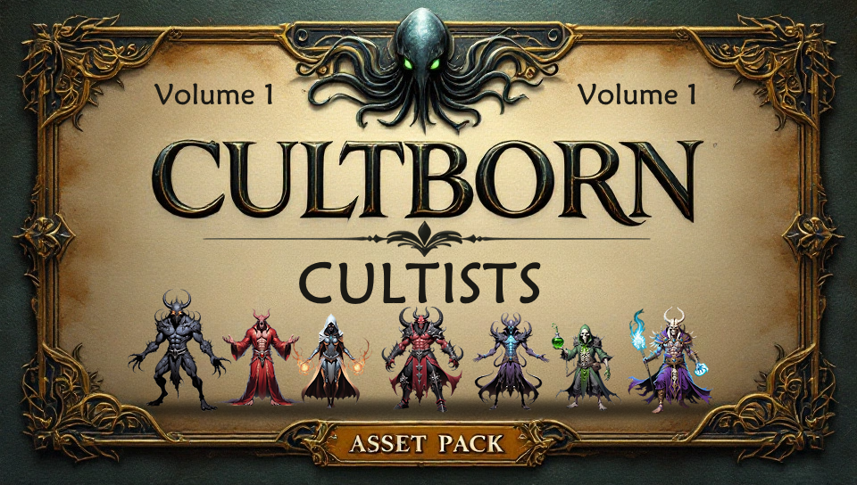 🕯️Cultborn: Volume 1 – Cultists | 2D Characters for RPGs, Deck Builders, and more