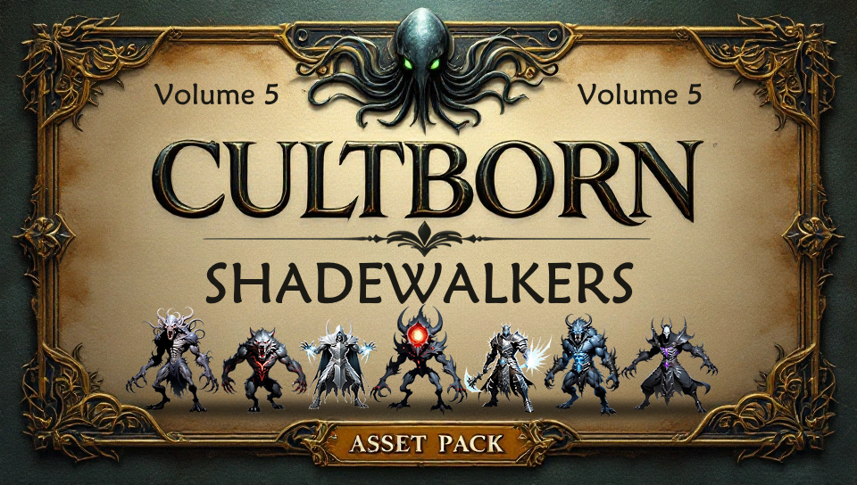 🕯️Cultborn: Volume 5 – Shadewalkers | 2D Characters for RPGs, Deck Builders, and more