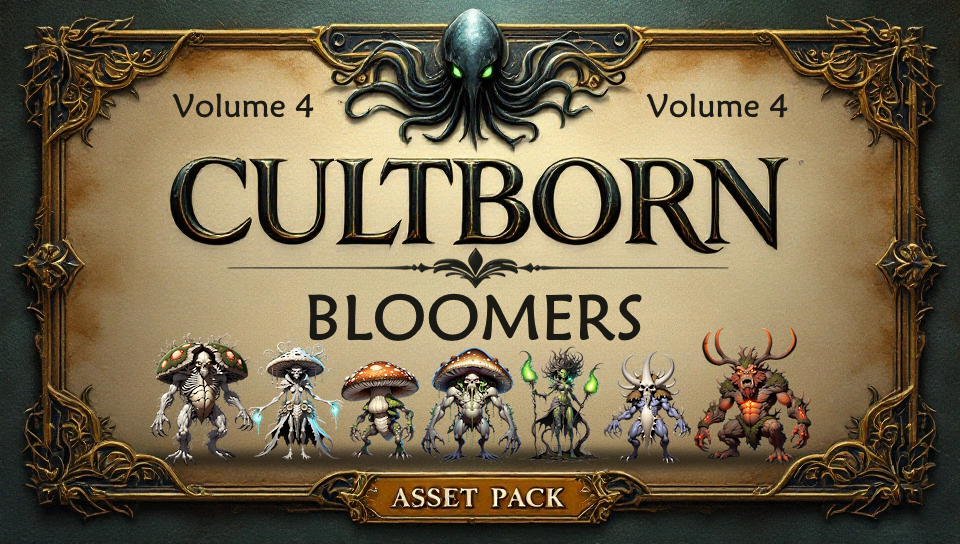 🕯️Cultborn: Volume 4 – Bloomers | 2D Characters for RPGs, Deck Builders, and more