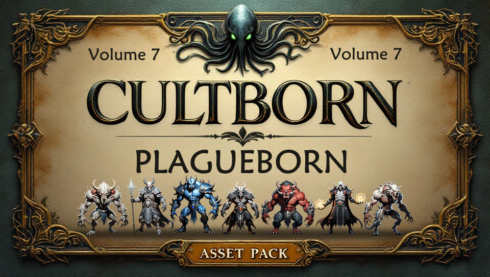 🕯️Cultborn: Volume 7 – Plagueborn | 2D Characters for RPGs, Deck Builders, and more