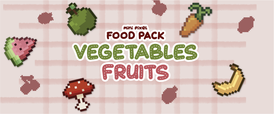 Mini Pixel Food Pack: Vegetables Fruits