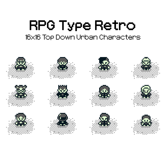 16x16 Top Down Urban Characters (Spritesheet)