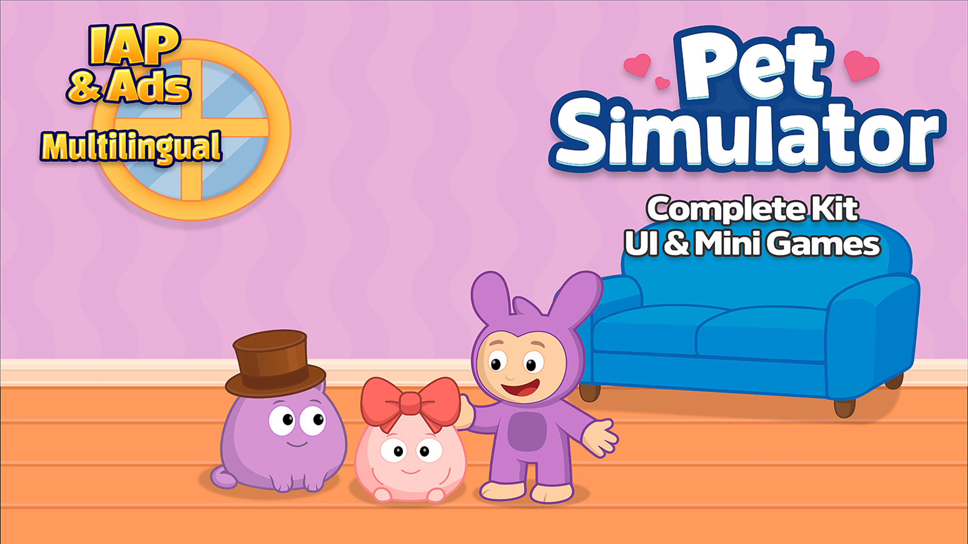 Virtual Pet Game Template - Complete Game
