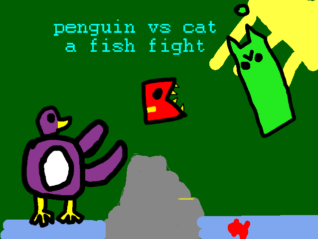 Penguin Vs. Cat: A Fish Fight