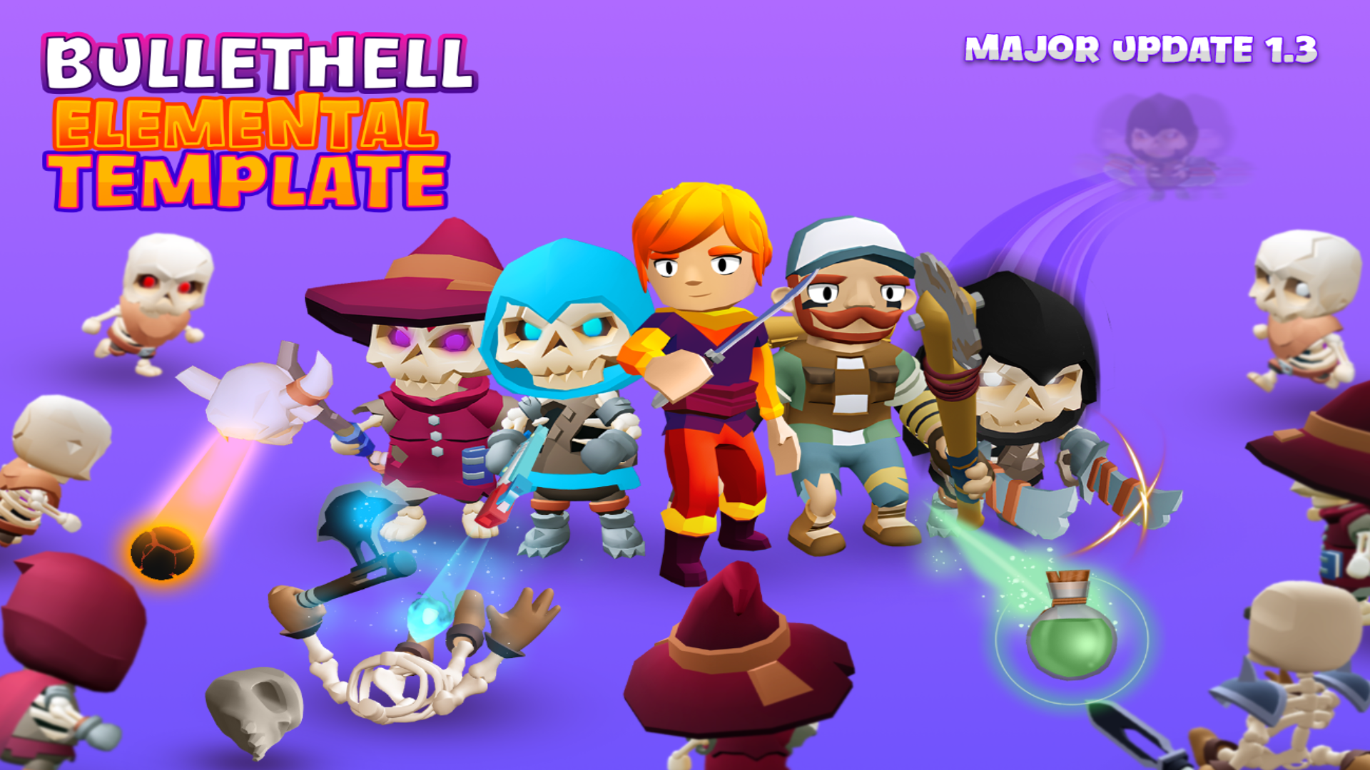 BulletHell Elemental Template - Complete Game