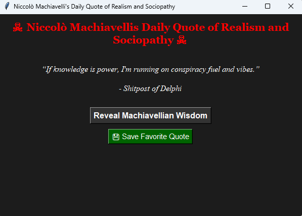 Cover image for Niccolò Machiavelli's Daily Quote of Realism and Sociopathy