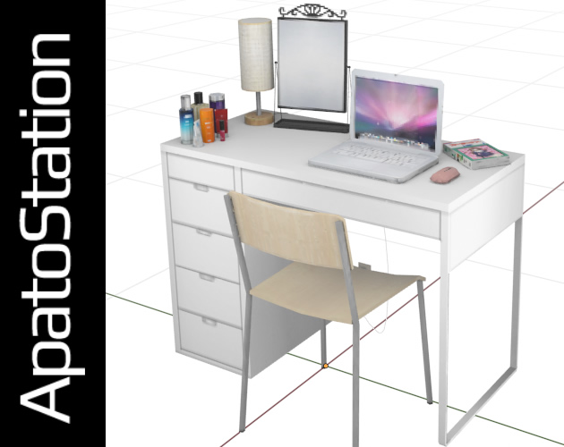 Bedroom Desk - low-poly PS1/PS2 style by BitSoft