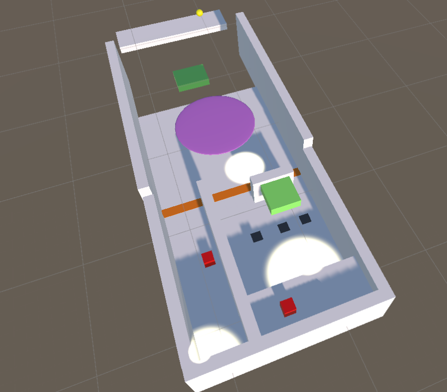 Level concept with pressure plates and moving platforms to walk on Level concept with pressure plates and moving platforms to walk on