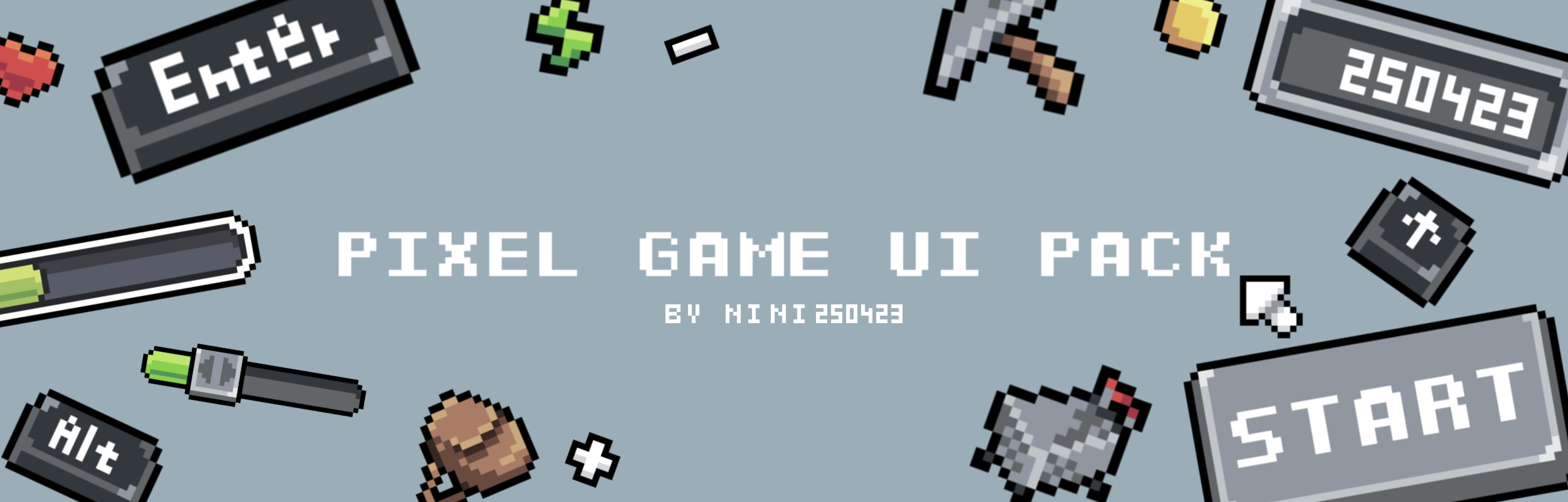 【Trial Sale 試賣】Pixel Game UI Pack 像素遊戲 UI 素材包