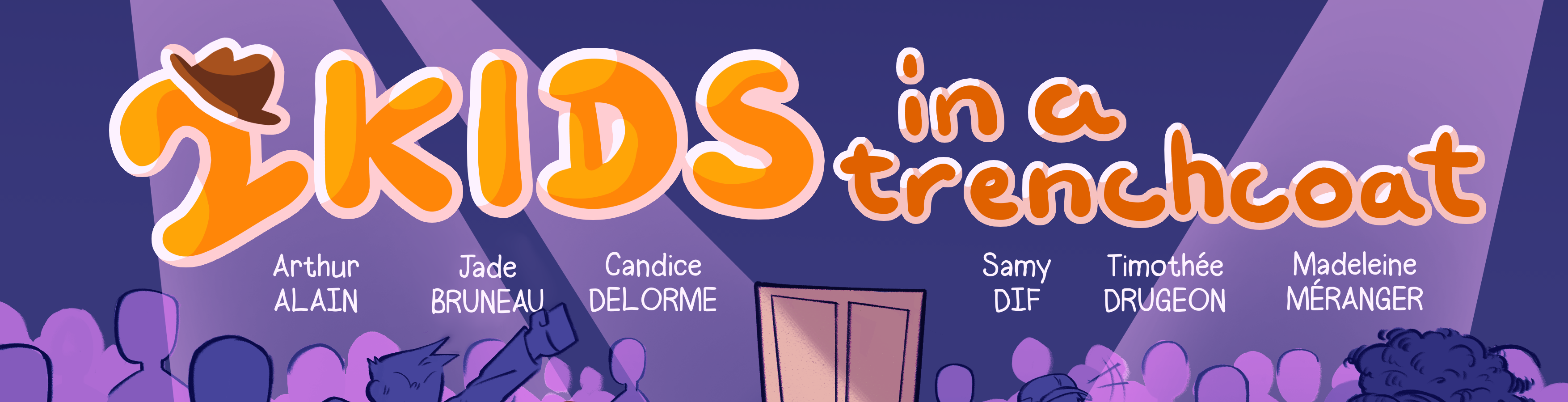 Two kids in a trenchcoat