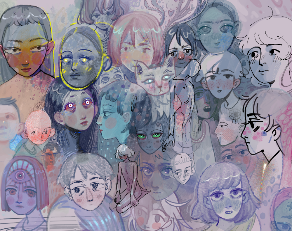 12 doodle prints
