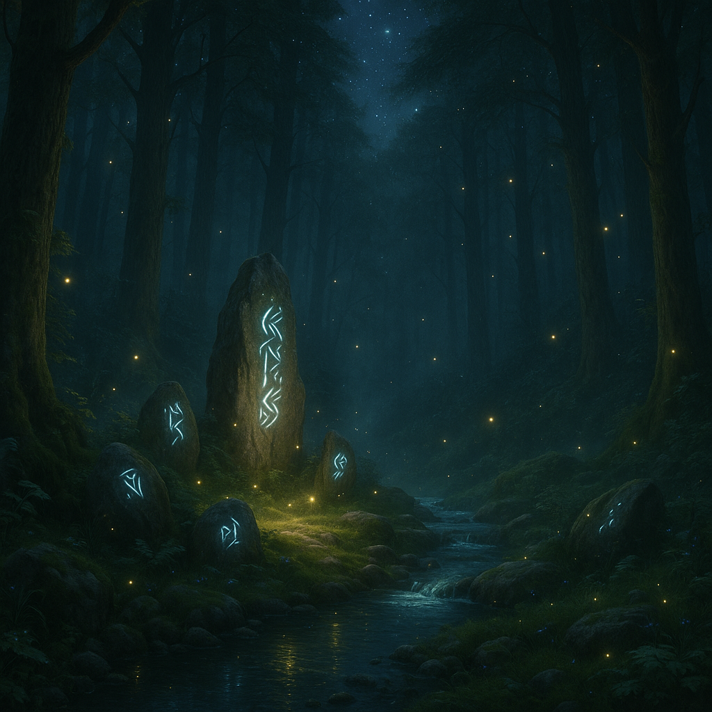 Secluded Runes Sacred Glade of Runes by Mustafa's 4K Art Vault
