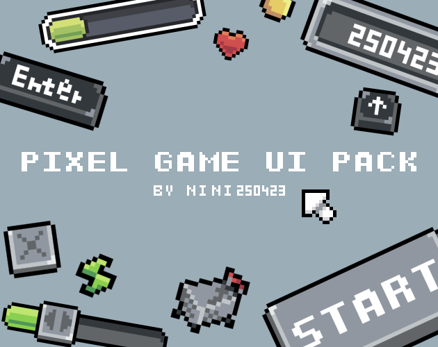 【Trial Sale 試賣】Pixel Game UI Pack 像素遊戲 UI 素材包 by NiNi