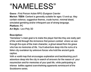 Game Pitch - Nameless a Souls-Like concept