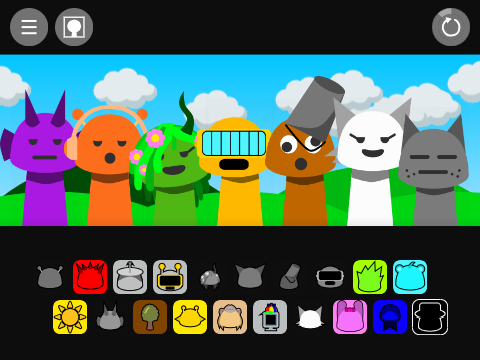 The screenshot of the Sprunki mod. The screenshot of the Sprunki mod.