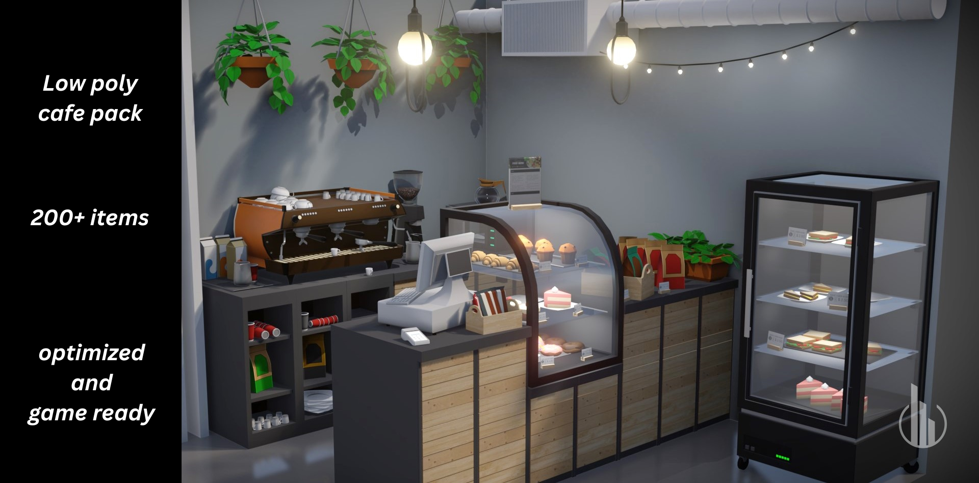 Low Poly Café Asset Pack (200+ Game-Ready Models)