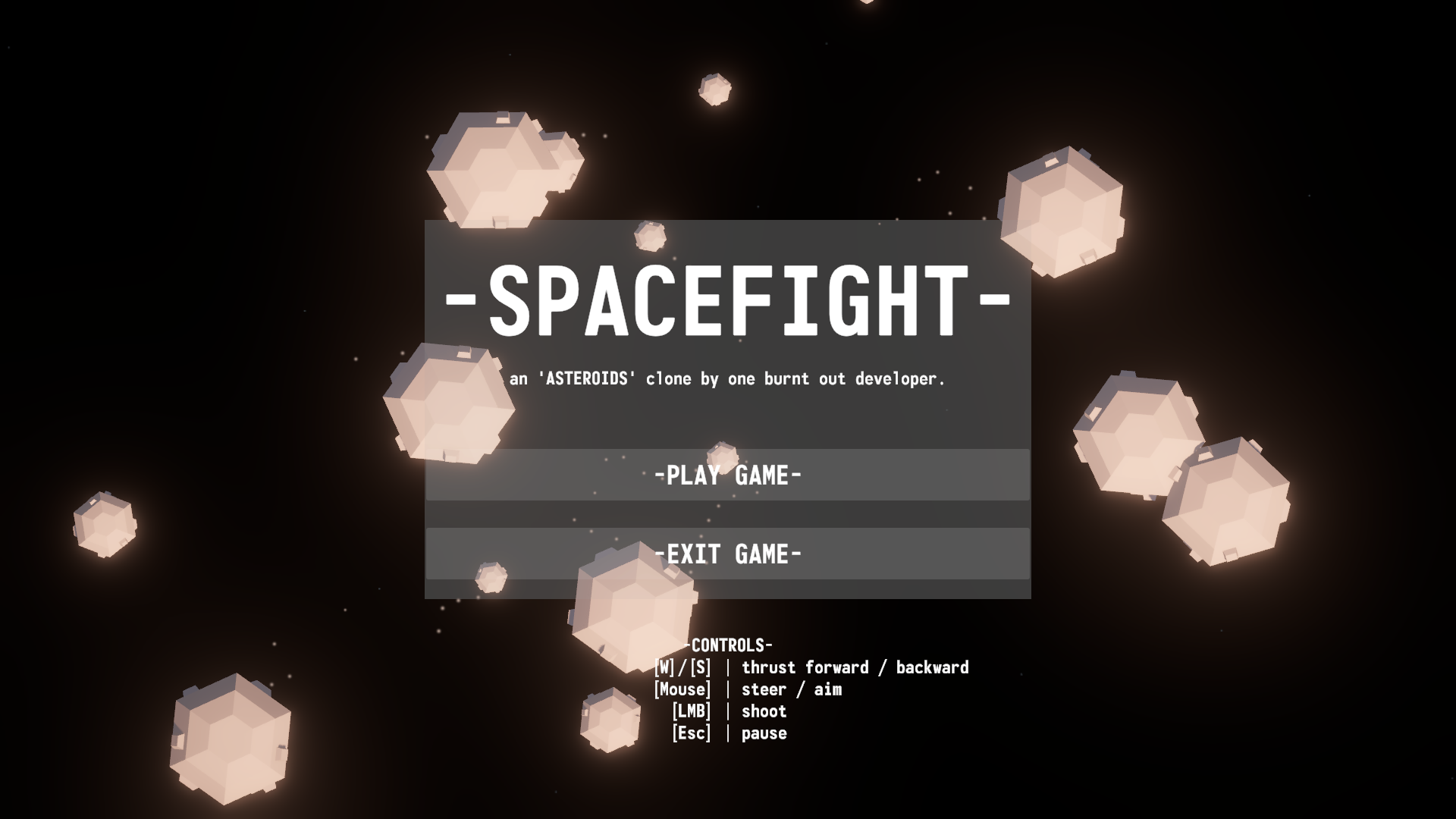 SPACEFIGHT: an 'ASTEROIDS' clone