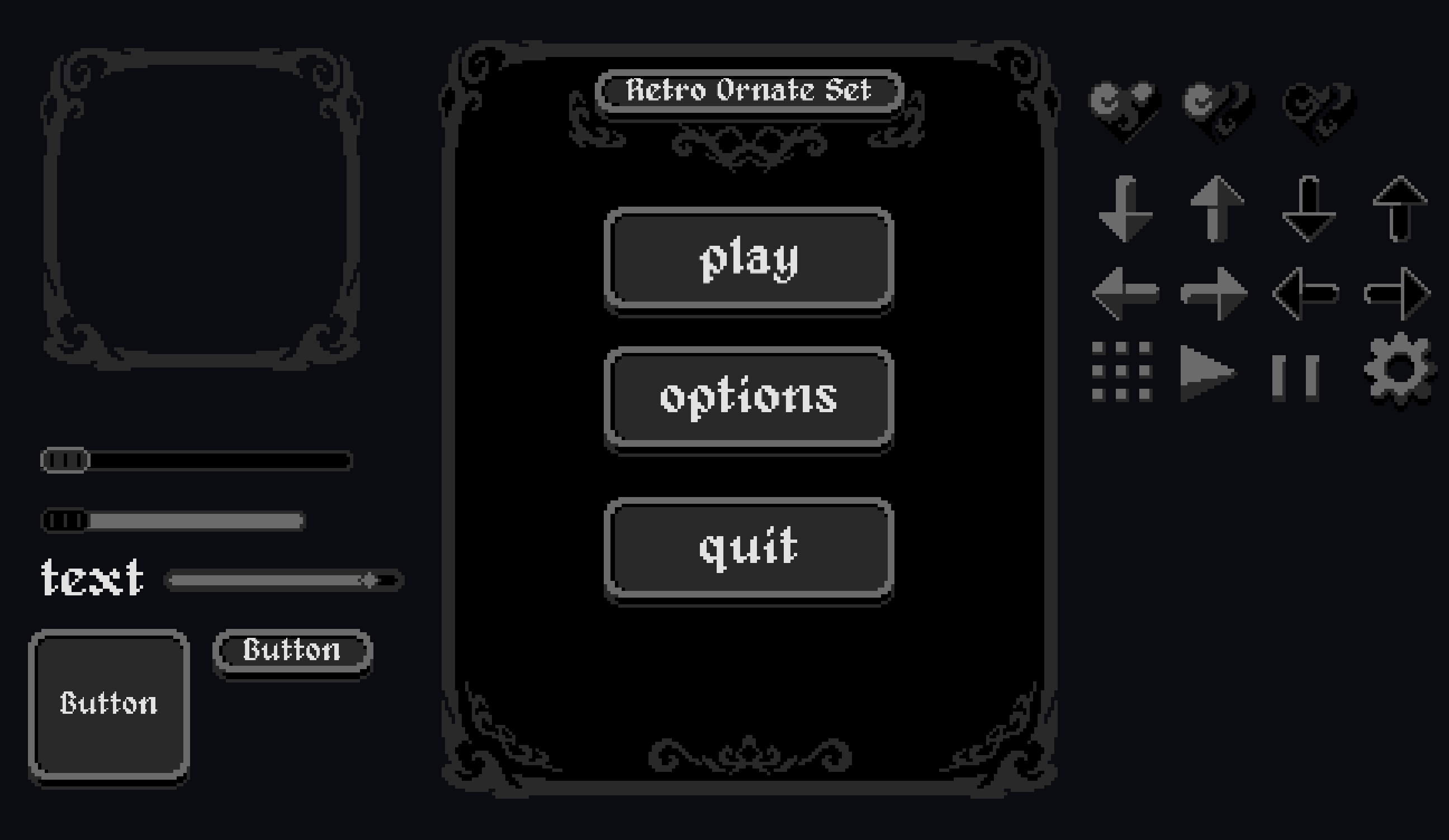 Ornate Retro Pixel UI for Unity - free sample