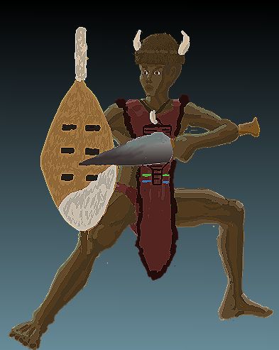 Zulu Warrior 2D Sprite