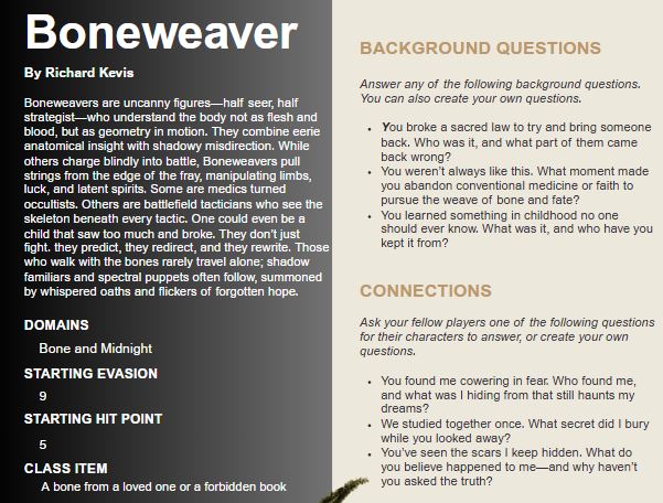 Cover image for DHC 01: Boneweaver Class