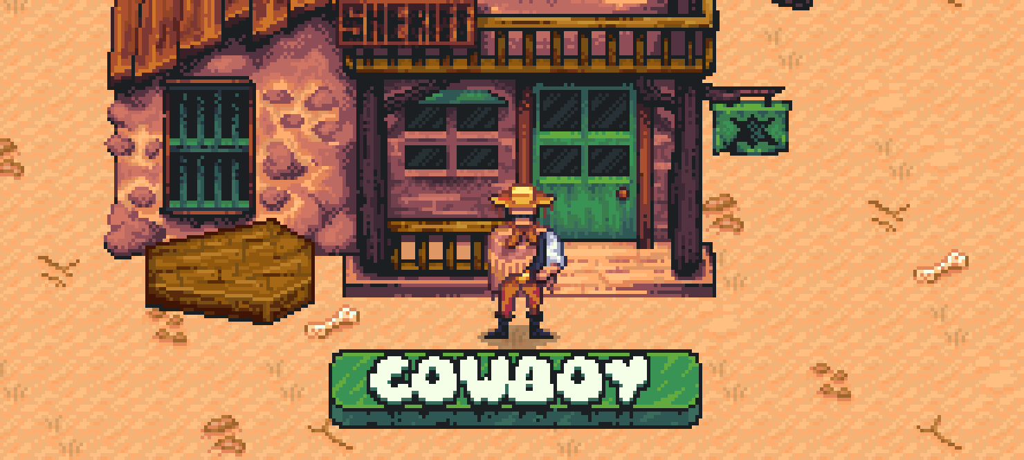 Animated Cowboy Sprite – 2D Pixel Character