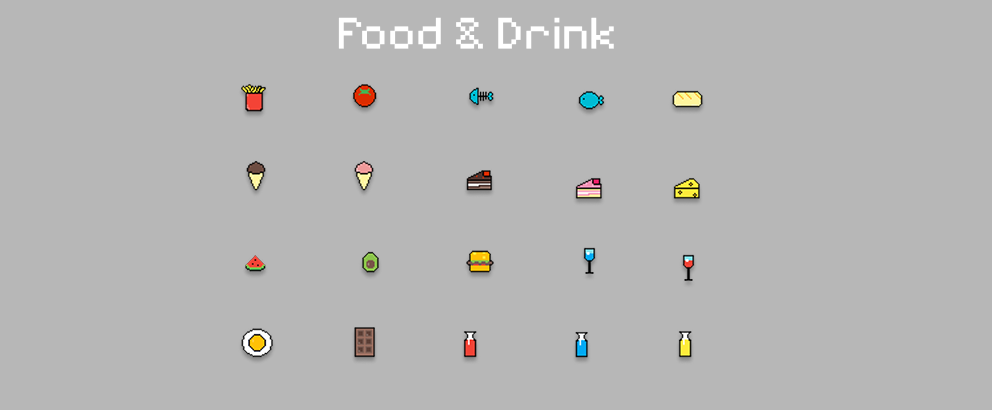 Pixel Art Pack – Food & Drink (32x32)