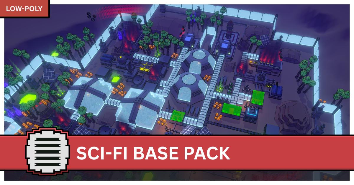 Sci-Fi Base Pack - Stylized Low poly 3D Models